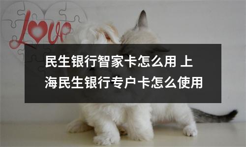 民生银行智家卡怎么用 上海民生银行专户卡怎么使用