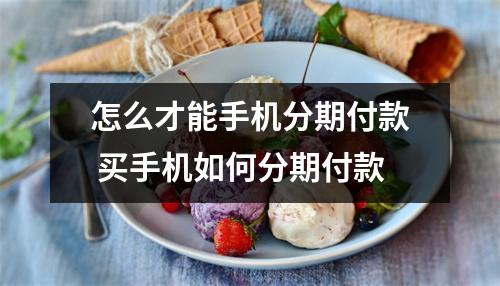 怎么才能手机分期付款 买手机如何分期付款
