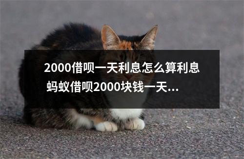 2000借呗一天利息怎么算利息 蚂蚁借呗2000块钱一天多少利息