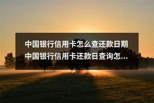 中国银行信用卡怎么查还款日期 中国银行信用卡还款日查询怎么查