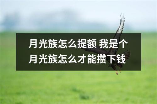 月光族怎么提额 我是个月光族怎么才能攒下钱