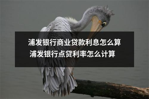 浦发银行商业贷款利息怎么算 浦发银行点贷利率怎么计算