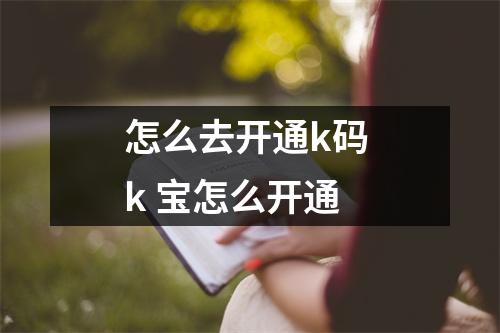 怎么去开通k码 k 宝怎么开通