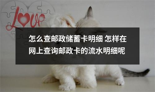 怎么查邮政储蓄卡明细 怎样在网上查询邮政卡的流水明细呢