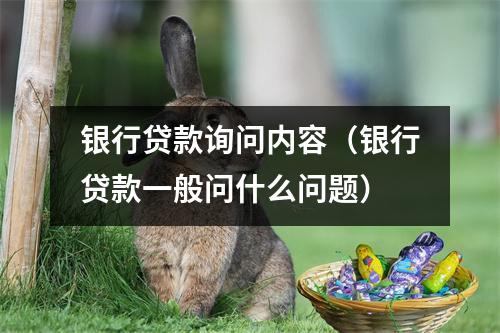银行贷款询问内容（银行贷款一般问什么问题）