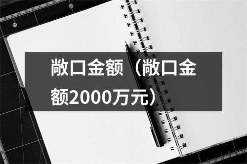 敞口金额（敞口金额2000万元）