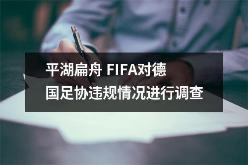平湖扁舟 FIFA对德国足协违规情况进行调查