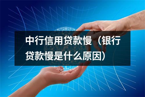 中行信用贷款慢（银行贷款慢是什么原因）