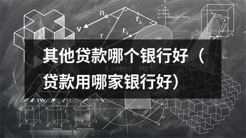 其他贷款哪个银行好（贷款用哪家银行好）