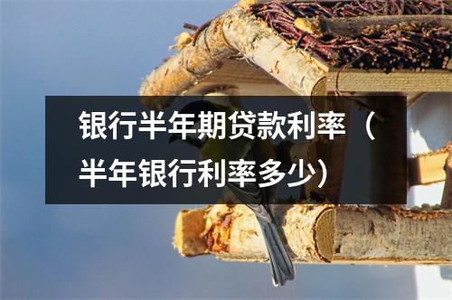 银行半年期贷款利率（半年银行利率多少）