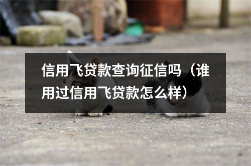 信用飞贷款查询征信吗（谁用过信用飞贷款怎么样）