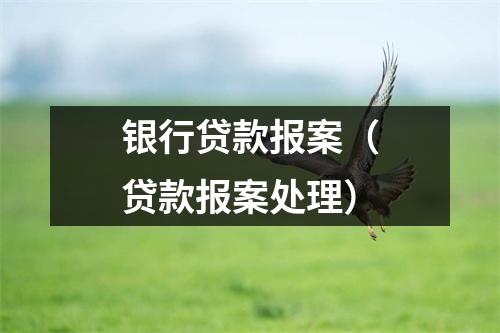 银行贷款报案（贷款报案处理）