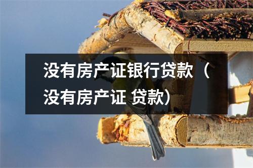 没有房产证银行贷款（没有房产证 贷款）