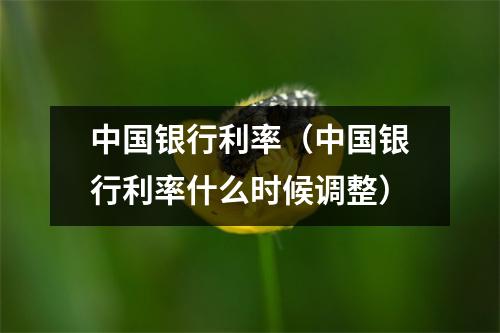 中国银行利率（中国银行利率什么时候调整）