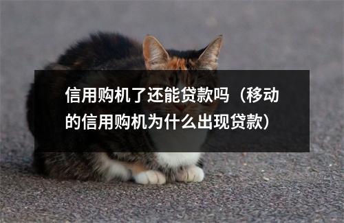 信用购机了还能贷款吗（移动的信用购机为什么出现贷款）