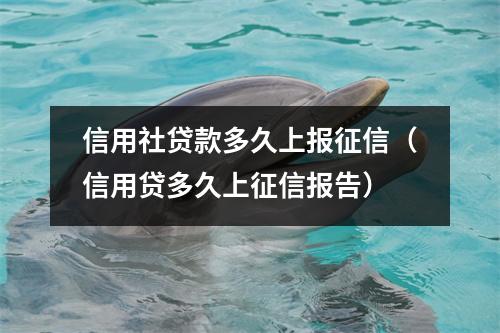 信用社贷款多久上报征信（信用贷多久上征信报告）