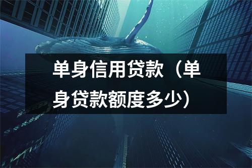 单身信用贷款（单身贷款额度多少）