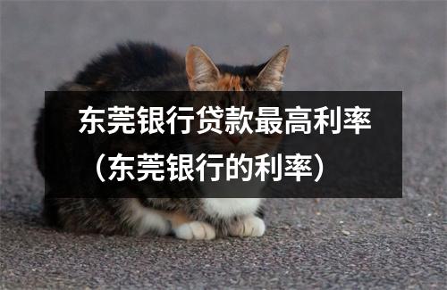 东莞银行贷款最高利率（东莞银行的利率）