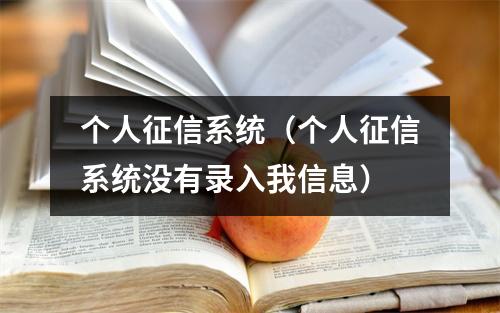 个人征信系统（个人征信系统没有录入我信息）
