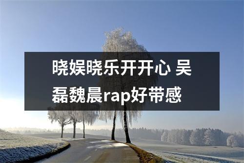 晓娱晓乐开开心 吴磊魏晨rap好带感