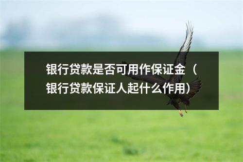 银行贷款是否可用作保证金（银行贷款保证人起什么作用）