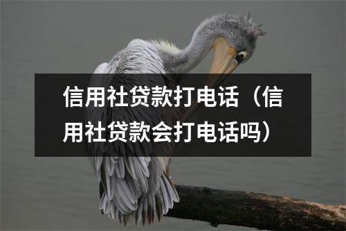 信用社贷款打电话（信用社贷款会打电话吗）
