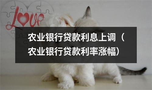 农业银行贷款利息上调（农业银行贷款利率涨幅）