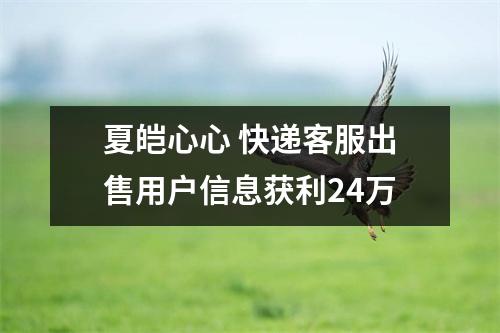 夏皑心心 快递客服出售用户信息获利24万