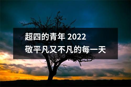 超四的青年 2022 敬平凡又不凡的每一天