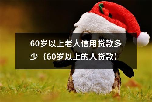 60岁以上老人信用贷款多少（60岁以上的人贷款）