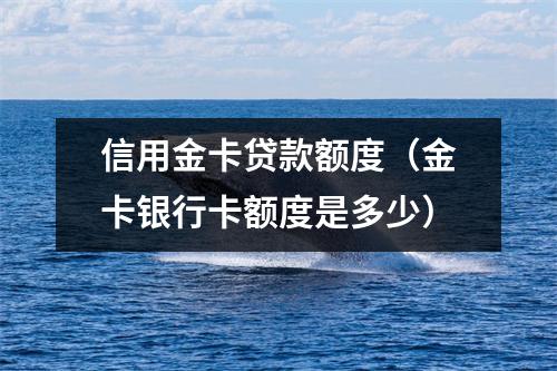 信用金卡贷款额度（金卡银行卡额度是多少）