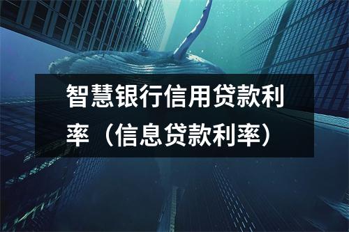 智慧银行信用贷款利率（信息贷款利率）