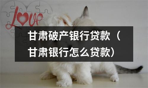 甘肃破产银行贷款（甘肃银行怎么贷款）