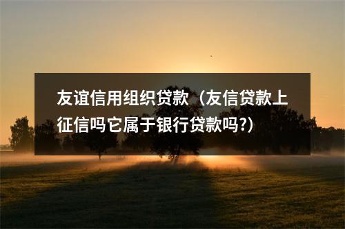 友谊信用组织贷款（友信贷款上征信吗它属于银行贷款吗?）
