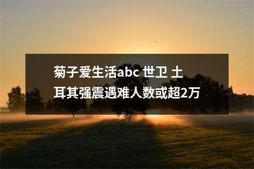 菊子爱生活abc 世卫 土耳其强震遇难人数或超2万