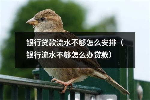 银行贷款流水不够怎么安排（银行流水不够怎么办贷款）