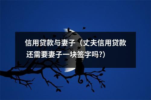 信用贷款与妻子（丈夫信用贷款 还需要妻子一块签字吗?）