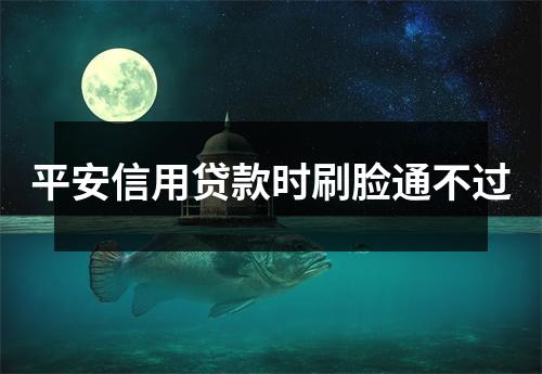 平安信用贷款时刷脸通不过