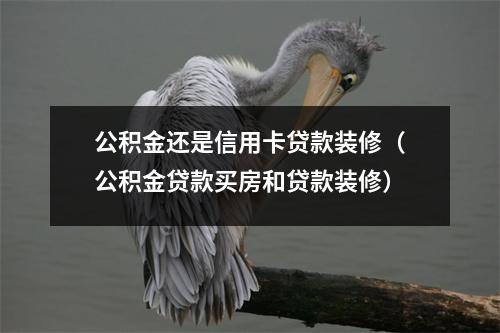 公积金还是信用卡贷款装修（公积金贷款买房和贷款装修）