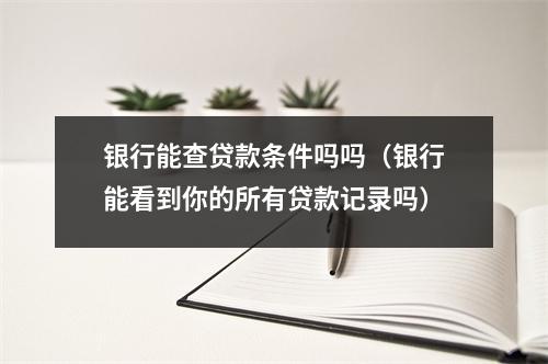 银行能查贷款条件吗吗（银行能看到你的所有贷款记录吗）