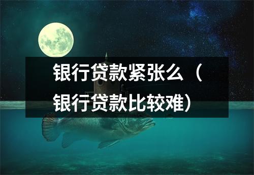 银行贷款紧张么（银行贷款比较难）