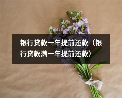 银行贷款一年提前还款（银行贷款满一年提前还款）