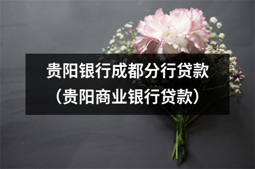 贵阳银行成都分行贷款（贵阳商业银行贷款）