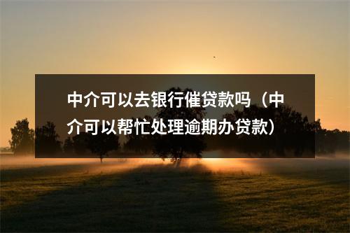 中介可以去银行催贷款吗（中介可以帮忙处理逾期办贷款）
