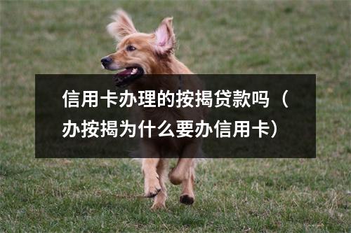 信用卡办理的按揭贷款吗（办按揭为什么要办信用卡）