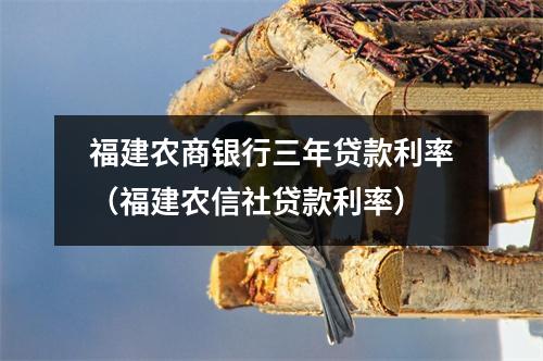 福建农商银行三年贷款利率（福建农信社贷款利率）