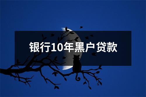 银行10年黑户贷款