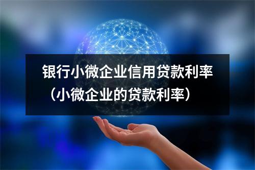 银行小微企业信用贷款利率（小微企业的贷款利率）