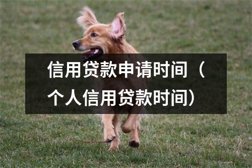 信用贷款申请时间（个人信用贷款时间）