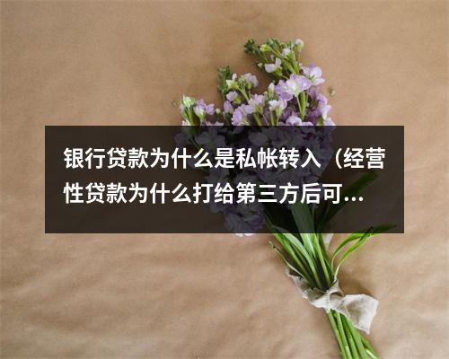 银行贷款为什么是私帐转入（经营性贷款为什么打给第三方后可以私帐大额转回给我么）